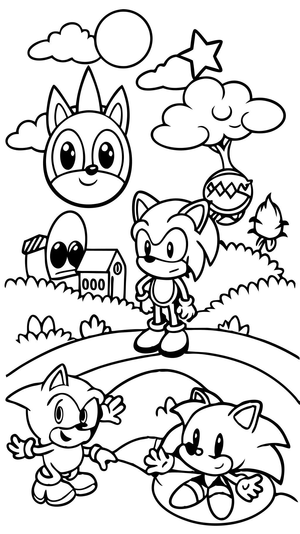 sonic coloring pages for kids